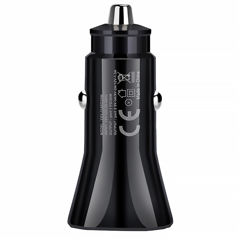Carregador Veicular Turbo 45W 2 Saídas + Cabo para iPhone Preto - Inova CAR-3224A