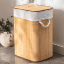 Cesto de Roupa Bambu c/ Tampa Retangular 70 LITROS