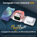 Carregador Magnético 3 em 1 Dobrável para iPhone/Apple Watch/ AirPods