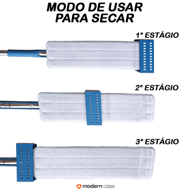 Mop de Limpeza Flat Slim 360º + Balde Retrátil