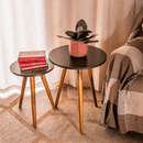 Mesinhas Lateral Redonda Sala Pé Palito Retrô