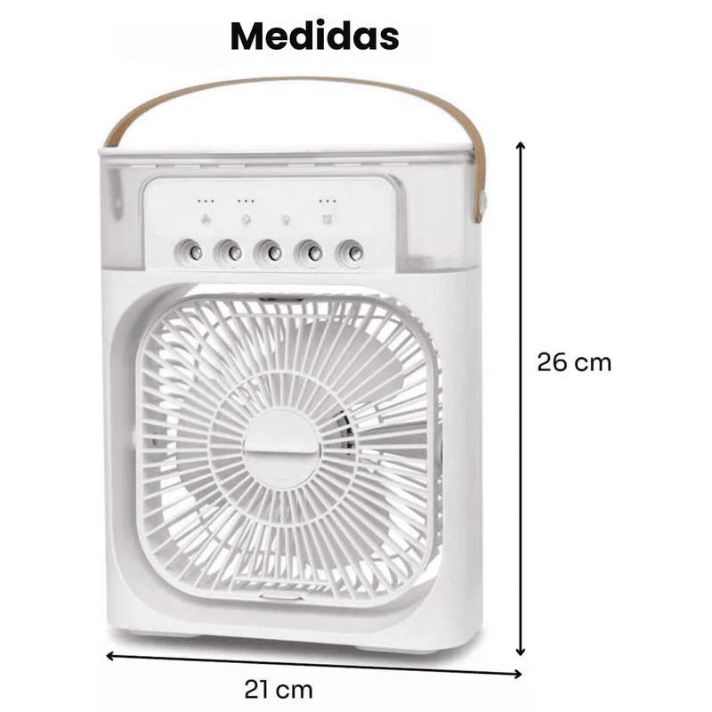 Mini Ventilador e Umidificador de Mesa Portátil Led