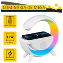 Luminária Multifuncional Carregador por Indução e Alto Falante