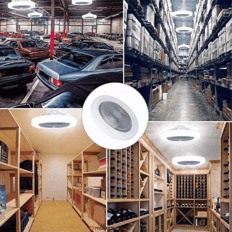Luminária Com Ventilador e Luz De Teto Com Controle
