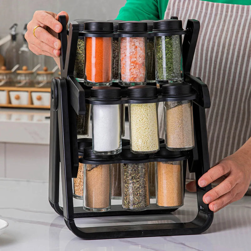 Porta Temperos Giratório + 18 Potes de Brinde!