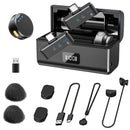 Microfone Lapela Sem fio com redução de ruído modelo moeda