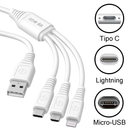 Cabo Carregador 65W Turbo 3 em 1 (USB-C, Micro-USB e Lightning) - Inova CBO-20010