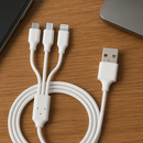 Cabo Carregador 65W Turbo 3 em 1 (USB-C, Micro-USB e Lightning) - Inova CBO-20010