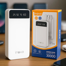 Power Bank Carregador Portátil 30000mAh com 3 Cabos (Lightning, Micro-USB e Tipo C) - Inova KV-12059