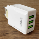 Fonte Carregador Rápido 5.1A 3 Portas USB Branca - Inova CAR-9916F