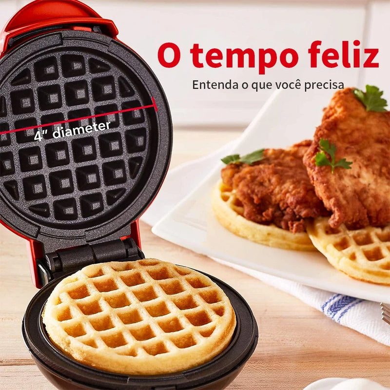 Mini Máquina de Waffles Elétrica Portátil 110v