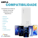 Carregador Portátil Power Bank 20000mAh 2 Portas USB Branco - Inova KV-P203