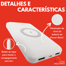 Carregador Portátil Power Bank 10000mAh Por Indução (Aproximação) Branco - Inova KV-96946
