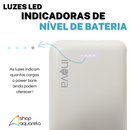 Carregador Portátil Power Bank 20000mAh 2 Portas USB Branco - Inova KV-P203