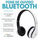 Fone de Ouvido Sem Fio Headset Bluetooth Branco - Xtrad LC-815