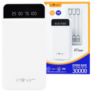 Power Bank Carregador Portátil 30000mAh com 3 Cabos (Lightning, Micro-USB e Tipo C) - Inova KV-12059