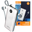 Carregador Portátil Power Bank 20000mAh com 3 Cabos (Lightning, Micro-USB e USB-C) Branco - Inova KV-P204