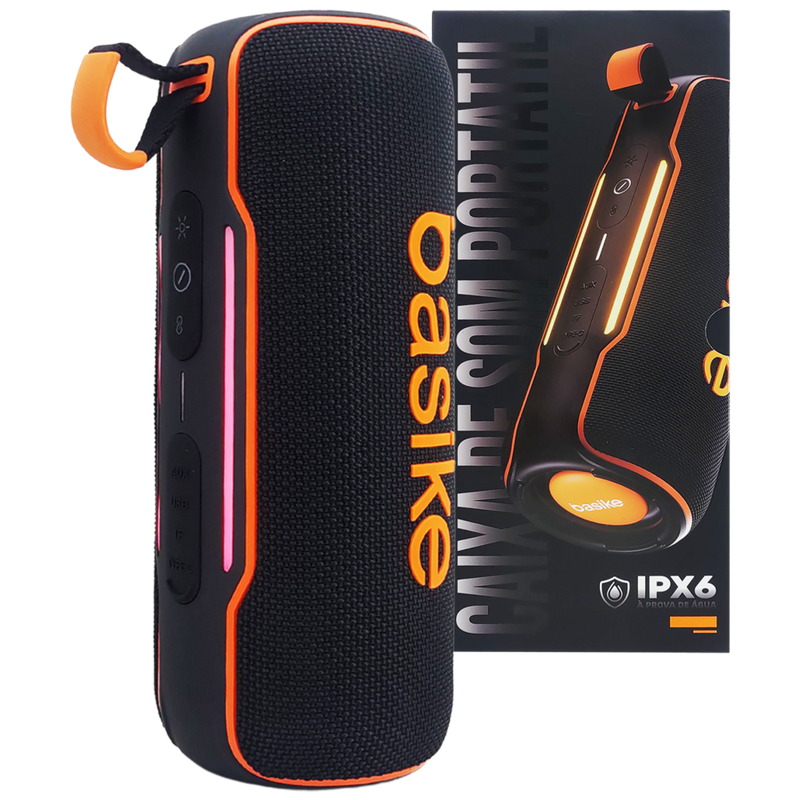 Caixa de Som Bluetooth 30W Alto-Falante Grave Potente Preto - Basike BA-RAD-123