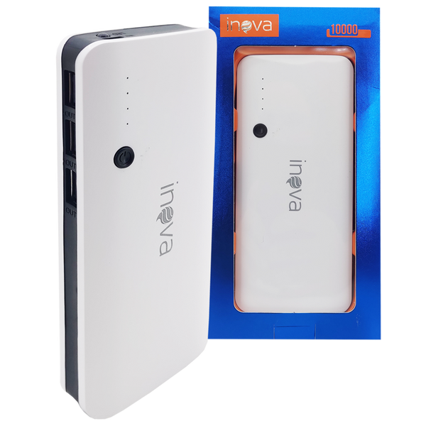 Power Bank Carregador Portátil 10000mAh 3 Portas USB Universal Preto - Inova POW-1019