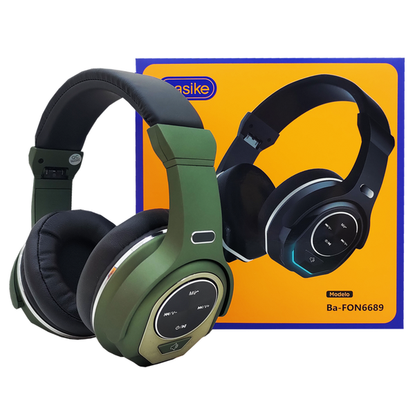 Fone de Ouvido Headset com Modo Caixa de Som Bluetooth Verde - Basike BAFON-6689
