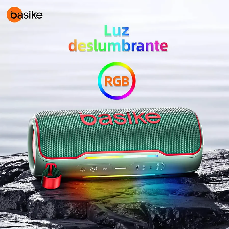 Caixa de Som Bluetooth 30W Alto-Falante Grave Potente Preto - Basike BA-RAD-123
