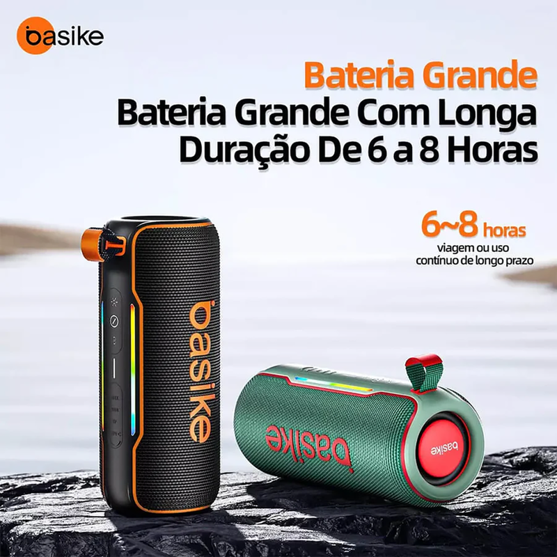 Caixa de Som Bluetooth 30W Alto-Falante Grave Potente Preto - Basike BA-RAD-123