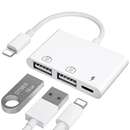 Cabo Adaptador OTG 2 USB + Lightning para iPhone - Inova ZJT-30100