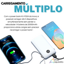 Carregador Portátil Power Bank 20000mAh com 3 Cabos (Lightning, Micro-USB e USB-C) Branco - Inova KV-P204