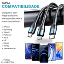 Cabo Carregador Turbo 100W 3 em 1 (Tipo C, Micro-USB e Lightning) - Altomex AL-454-3IN1