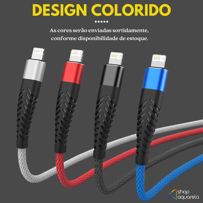 Cabo Carregador 30W Turbo 2 Metros Tipo Reforçado em Nylon para iPhone - Inova CBO-20017