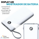 Carregador Portátil Power Bank 20000mAh com 3 Cabos (Lightning, Micro-USB e USB-C) Branco - Inova KV-P204