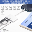 Cabo Adaptador OTG 2 USB + Lightning para iPhone - Inova ZJT-30100