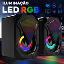 Caixa de Som LED Com Fio USB para Computador PC Notebook - Kapbom KA-RO800