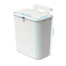 Lixeira Suspensa 9L com Tampa e Suporte – Para Cozinha e Banheiro