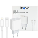 Fonte Carregador Turbo 20W USB-C Tipo C + Cabo para iPhone - Inova CAR-0094-TZ