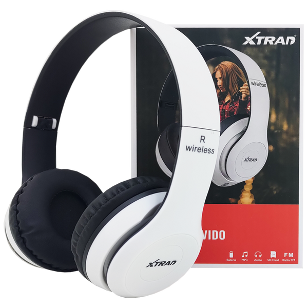 Fone de Ouvido Sem Fio Headset Bluetooth Branco - Xtrad LC-815