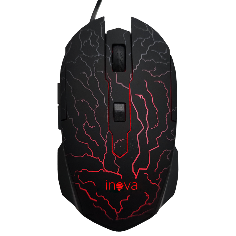 Mouse Gamer Com Fio USB 2400DPI LED 6 Botões para Jogos - Inova MOU-8775