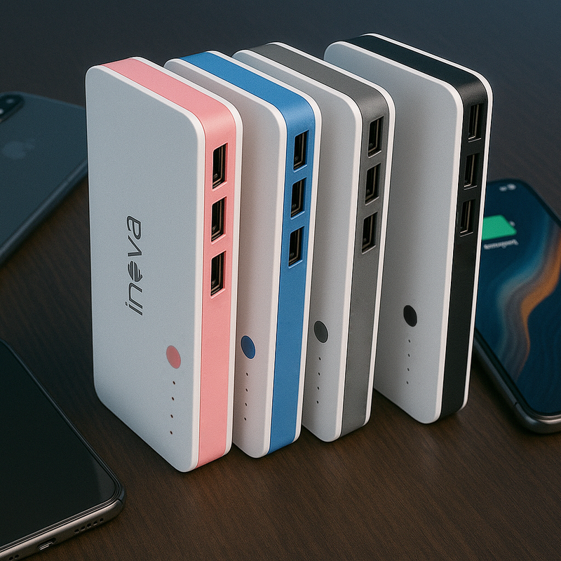 Power Bank Carregador Portátil 10000mAh 3 Portas USB Universal Preto - Inova POW-1019