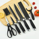 Kit Facas de cozinha/Churrasco Profissional Antiaderente 6 Peças