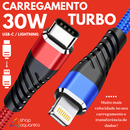 Cabo Carregador 30W Turbo 2 Metros Tipo Reforçado em Nylon para iPhone - Inova CBO-20017