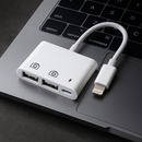 Cabo Adaptador OTG 2 USB + Lightning para iPhone - Inova ZJT-30100